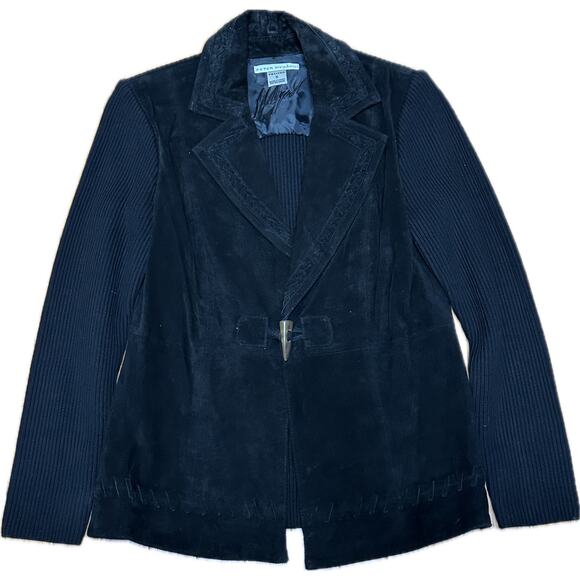 Peter Nygard Jackets & Blazers - Peter Nygard Leather & Knit Toggle Jacket Black Size PS New Petite Small
